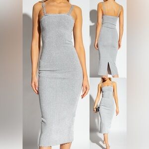 VICTORIA BECKHAM bandeau Scalloped Midi Dress - 2